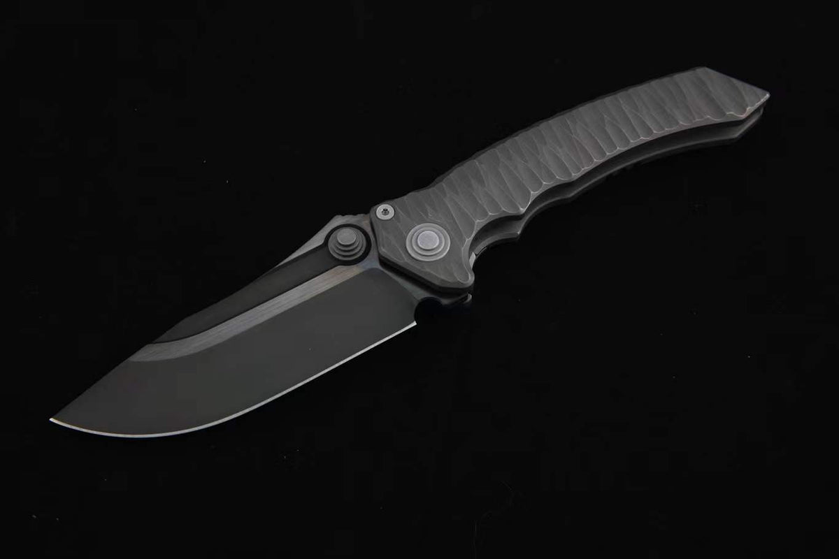MAXACE SANDSTORM - 4.25 INCH M390 Blade - INTEGRAL HANDLE - MIDNIGHT CAT DESIGN
