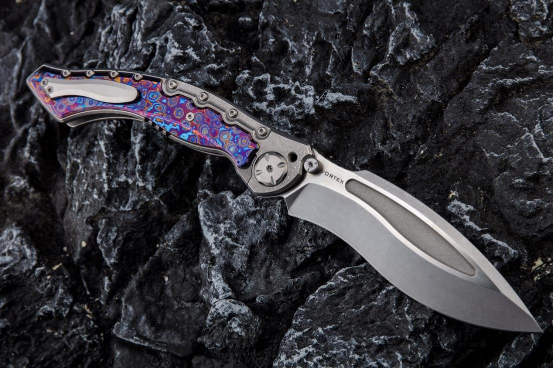 # ** BACK AGAIN ** MAXACE VORTEX - 5.4 INCH M390 Blade - MIDNIGHT CAT DESIGN