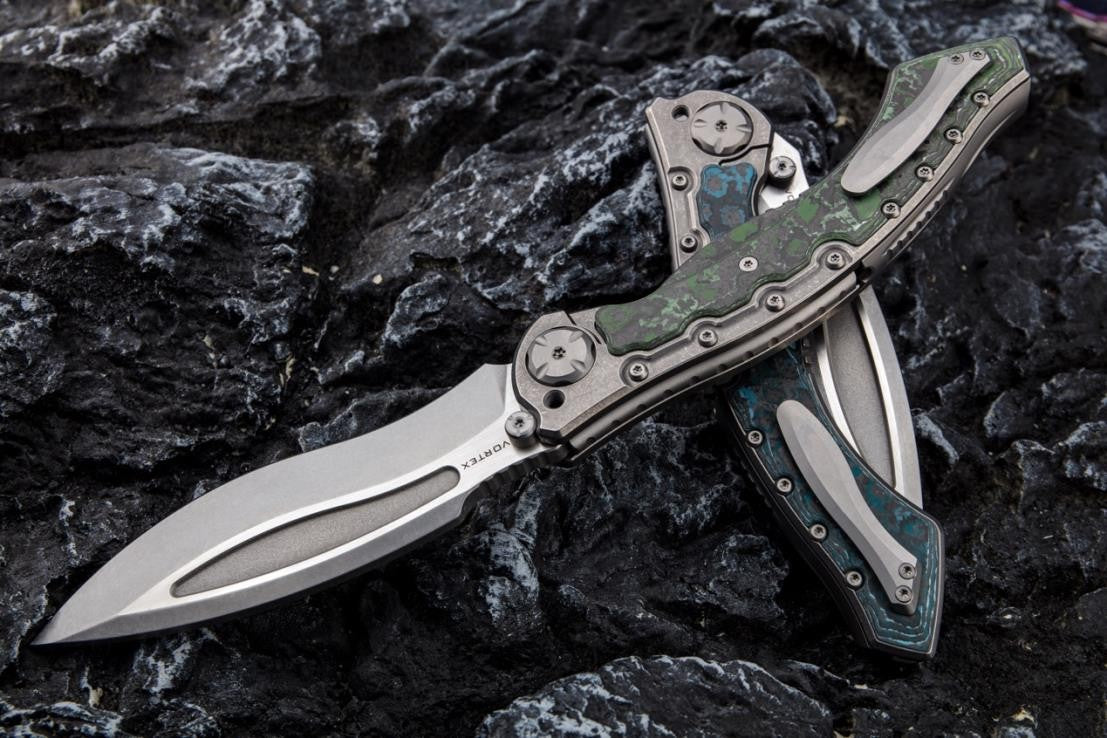 # ** BACK AGAIN ** MAXACE VORTEX - 5.4 INCH M390 Blade - MIDNIGHT CAT DESIGN