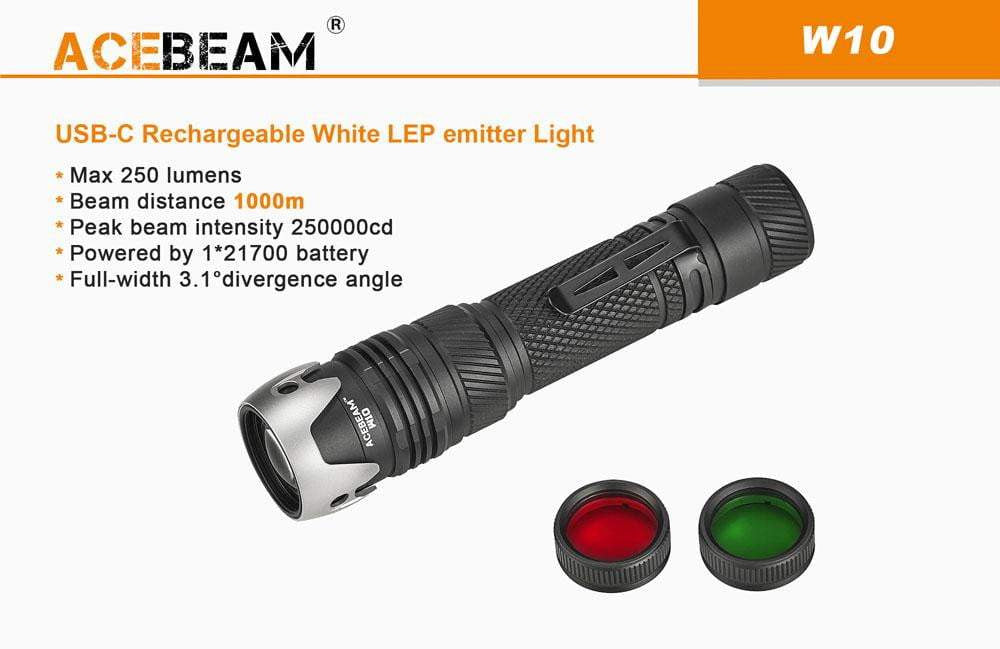 Acebeam W10 - 1 Kilometer Range - White Laser - True Talon
