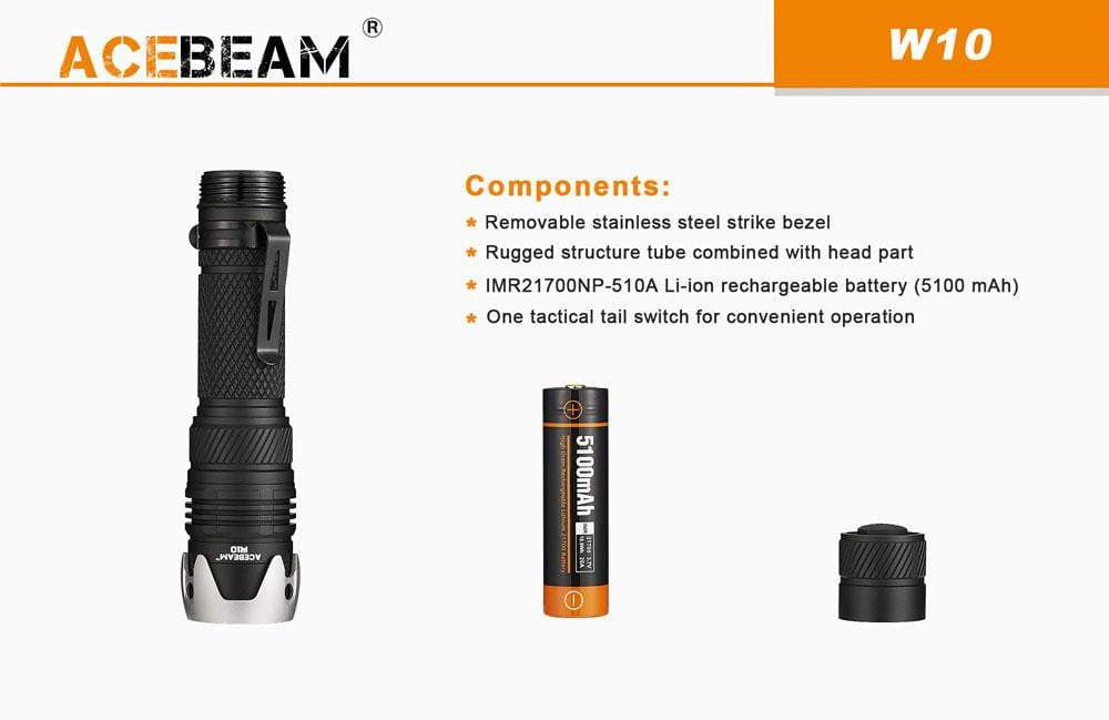 Acebeam W10 - 1 Kilometer Range - White Laser - True Talon