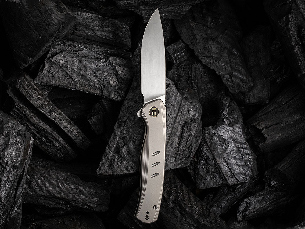 # ** ALMOST GONE ** WE Knife - WE20015 SEER - HAND RUBBED 20CV Blade - Titanium Handle - LIMITED EDITION