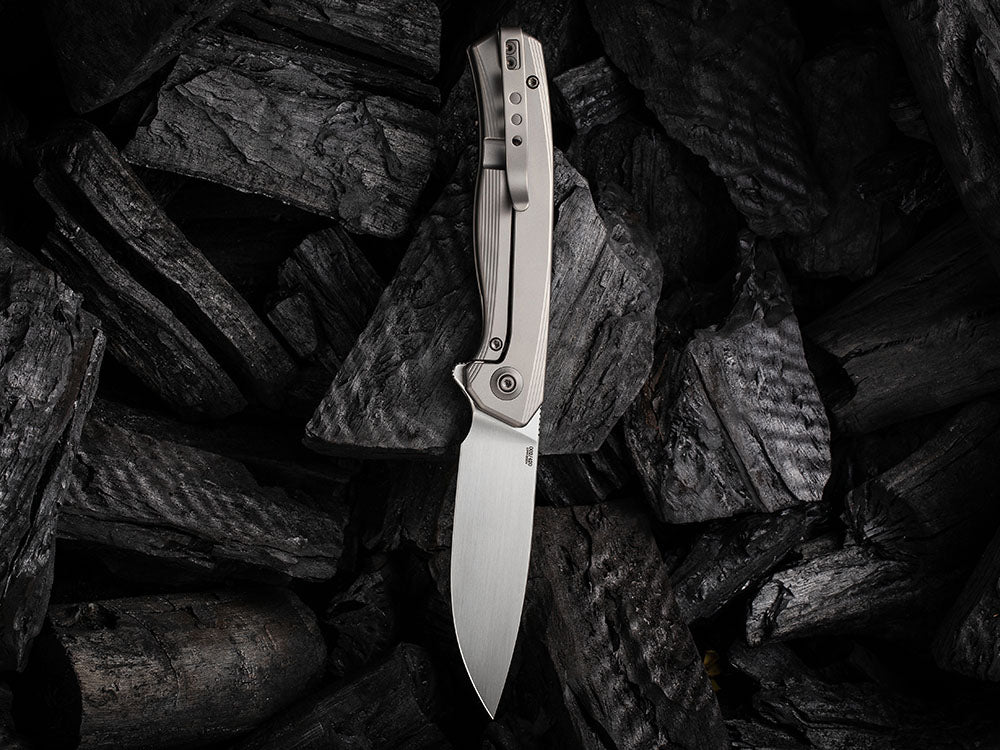 # ** ALMOST GONE ** WE Knife - WE20015 SEER - HAND RUBBED 20CV Blade - Titanium Handle - LIMITED EDITION