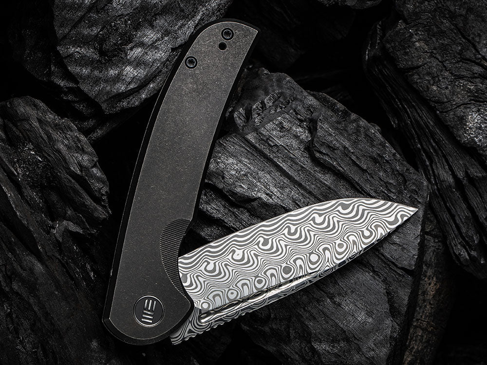 # ** HERE NOW ** WE Knife - WE20061B-BEACON - DAMASTEEL BLADE- Titanium Handle
