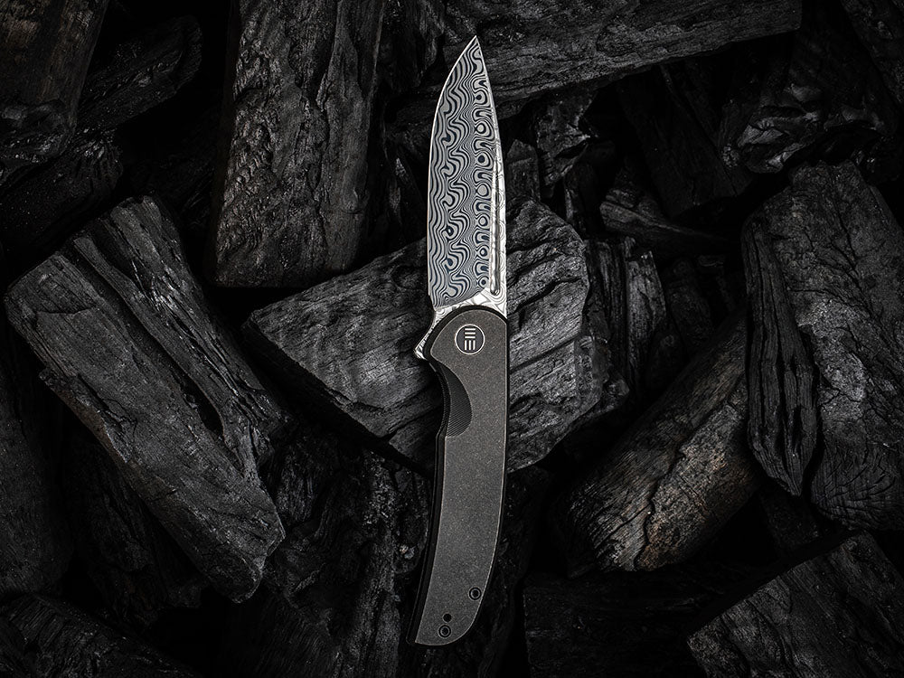 # ** HERE NOW ** WE Knife - WE20061B-BEACON - DAMASTEEL BLADE- Titanium Handle