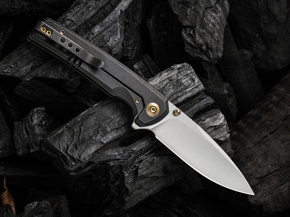 WE Knife WE21014C SUBJUGATOR - 20CV or DAMASTEEL BLADE - Titanium Handle