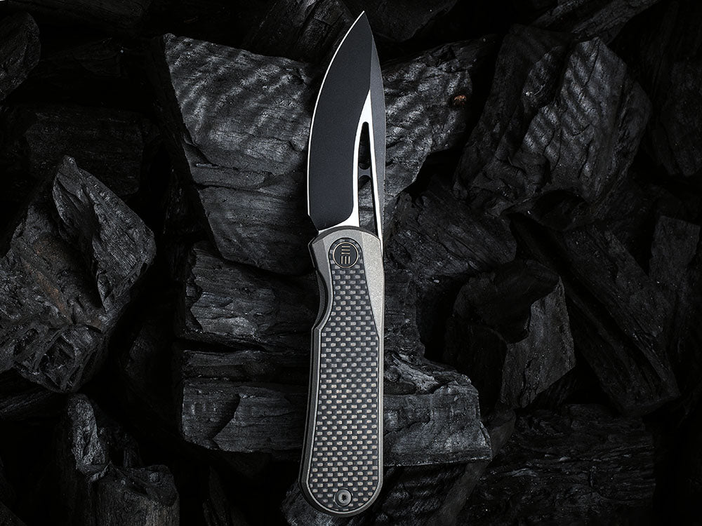 # ** HERE NOW ** WE Knife WE-WE21033 - BALOO - 20CV or Damasteel Blade - CARBON FIBER HANDLE - OSTAP HEL DESIGN