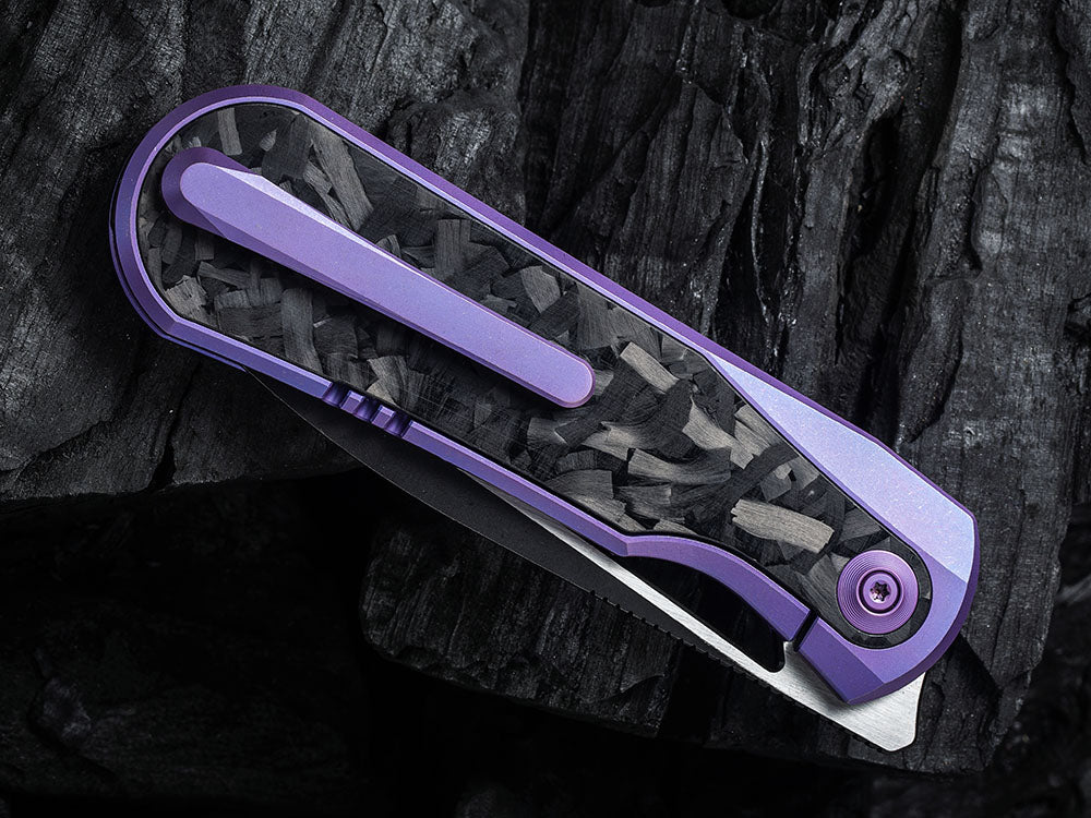 # ** HERE NOW ** WE Knife WE-WE21033 - BALOO - 20CV or Damasteel Blade - CARBON FIBER HANDLE - OSTAP HEL DESIGN