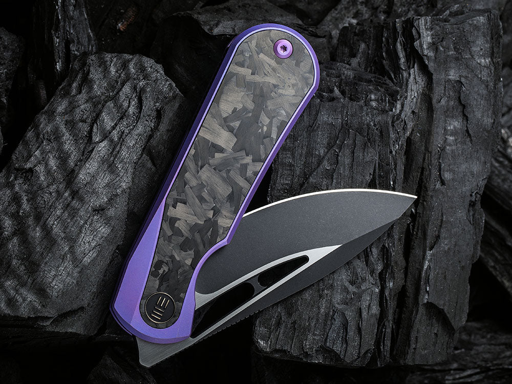 # ** HERE NOW ** WE Knife WE-WE21033 - BALOO - 20CV or Damasteel Blade - CARBON FIBER HANDLE - OSTAP HEL DESIGN