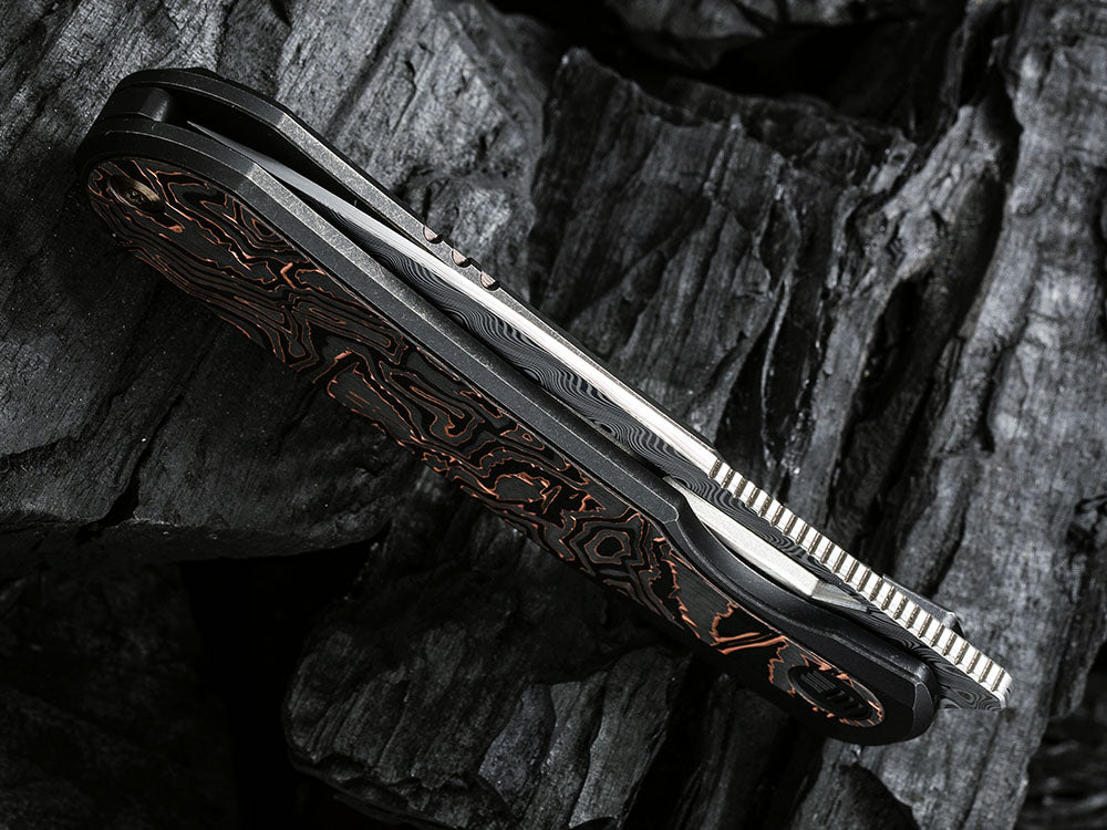 # ** HERE NOW ** WE Knife WE-WE21033 - BALOO - 20CV or Damasteel Blade - CARBON FIBER HANDLE - OSTAP HEL DESIGN