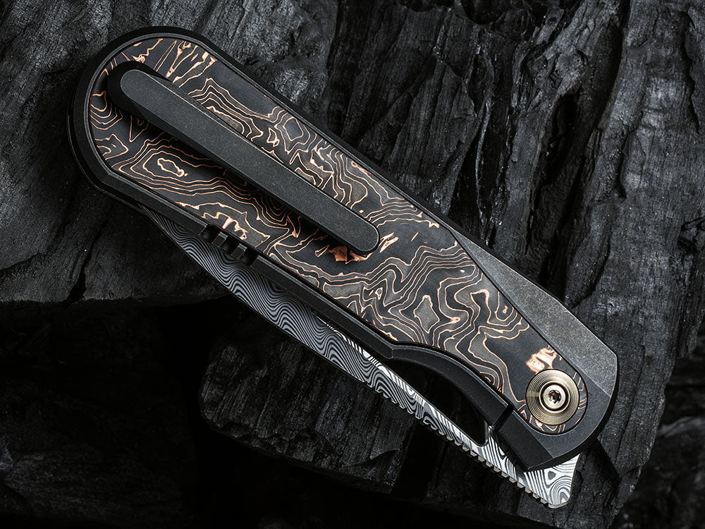# ** HERE NOW ** WE Knife WE-WE21033 - BALOO - 20CV or Damasteel Blade - CARBON FIBER HANDLE - OSTAP HEL DESIGN