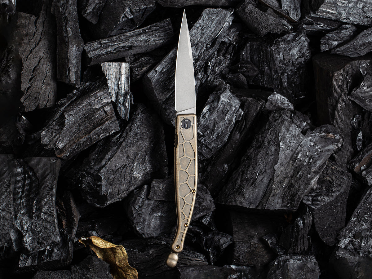 ** HERE NOW ** - WE KNIVES - 2008 ROMAN - S35VN Blade - Titanium Handle - Front Flipper - True Talon
