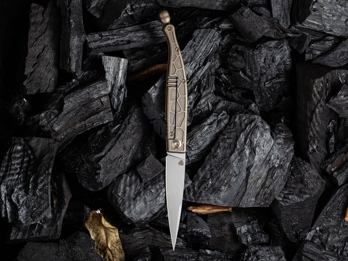 ** HERE NOW ** - WE KNIVES - 2008 ROMAN - S35VN Blade - Titanium Handle - Front Flipper - True Talon