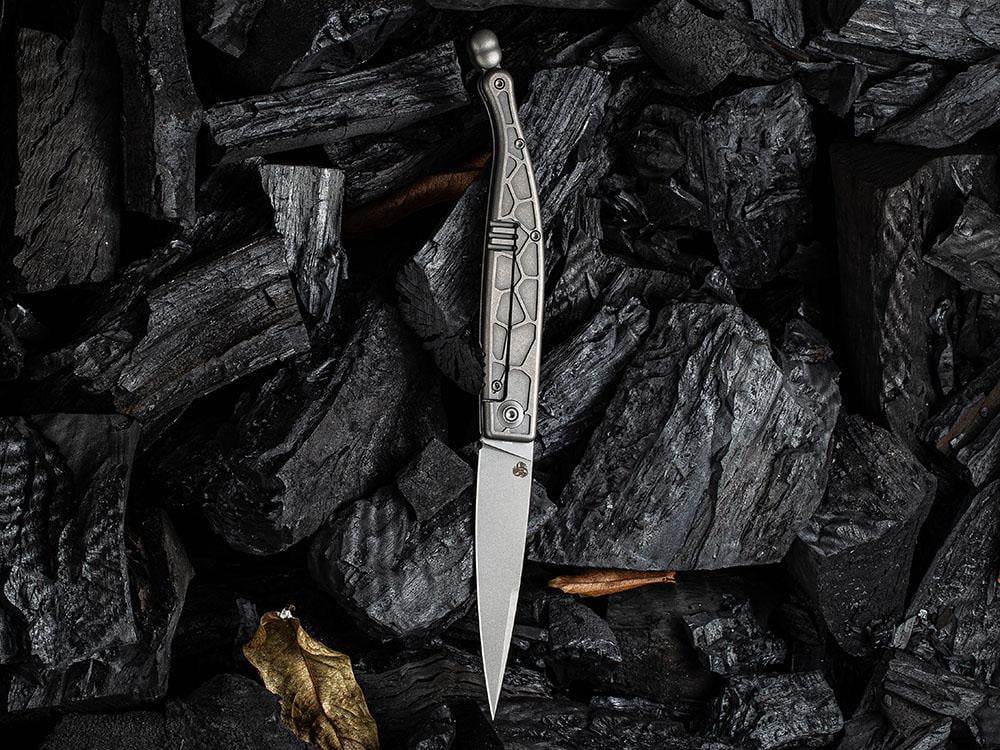 ** HERE NOW ** - WE KNIVES - 2008 ROMAN - S35VN Blade - Titanium Handle - Front Flipper - True Talon