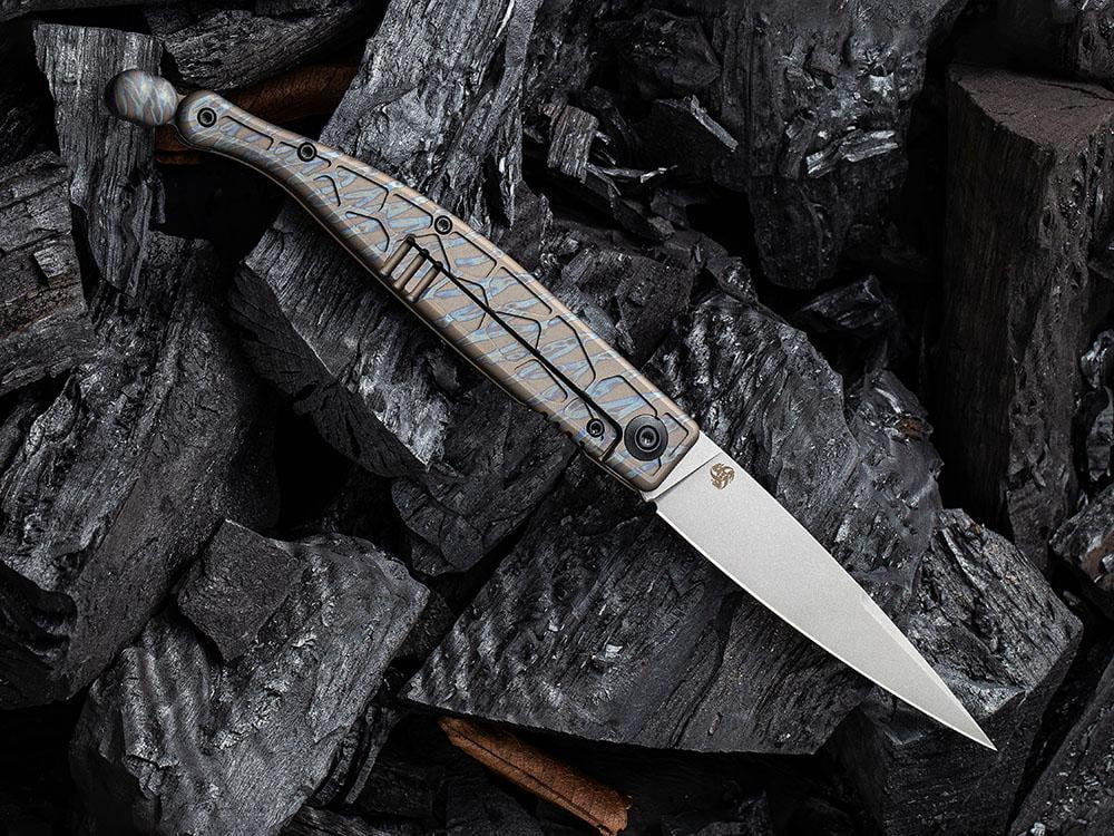 ** HERE NOW ** - WE KNIVES - 2008 ROMAN - S35VN Blade - Titanium Handle - Front Flipper - True Talon
