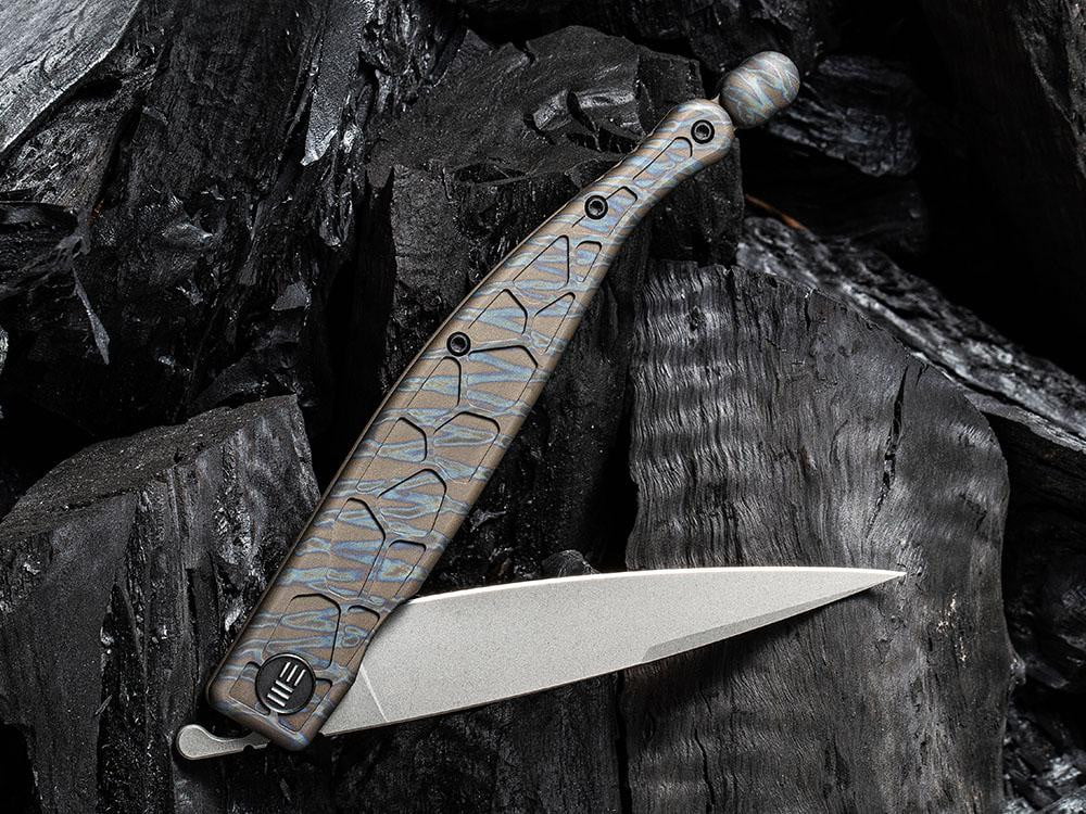 ** HERE NOW ** - WE KNIVES - 2008 ROMAN - S35VN Blade - Titanium Handle - Front Flipper - True Talon