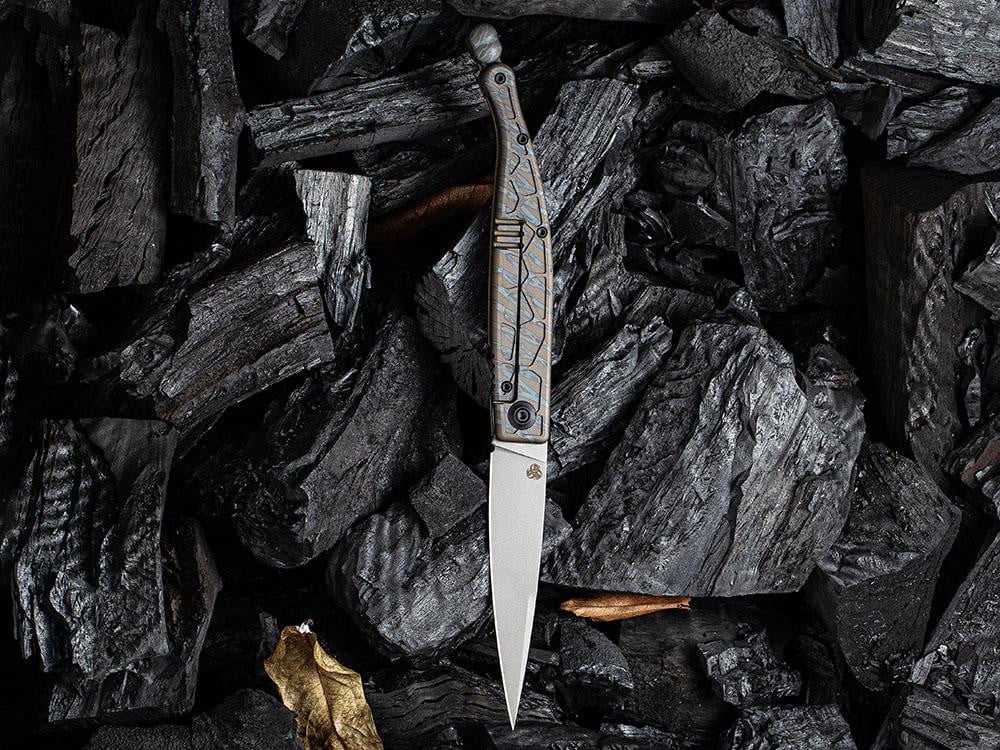 ** HERE NOW ** - WE KNIVES - 2008 ROMAN - S35VN Blade - Titanium Handle - Front Flipper - True Talon