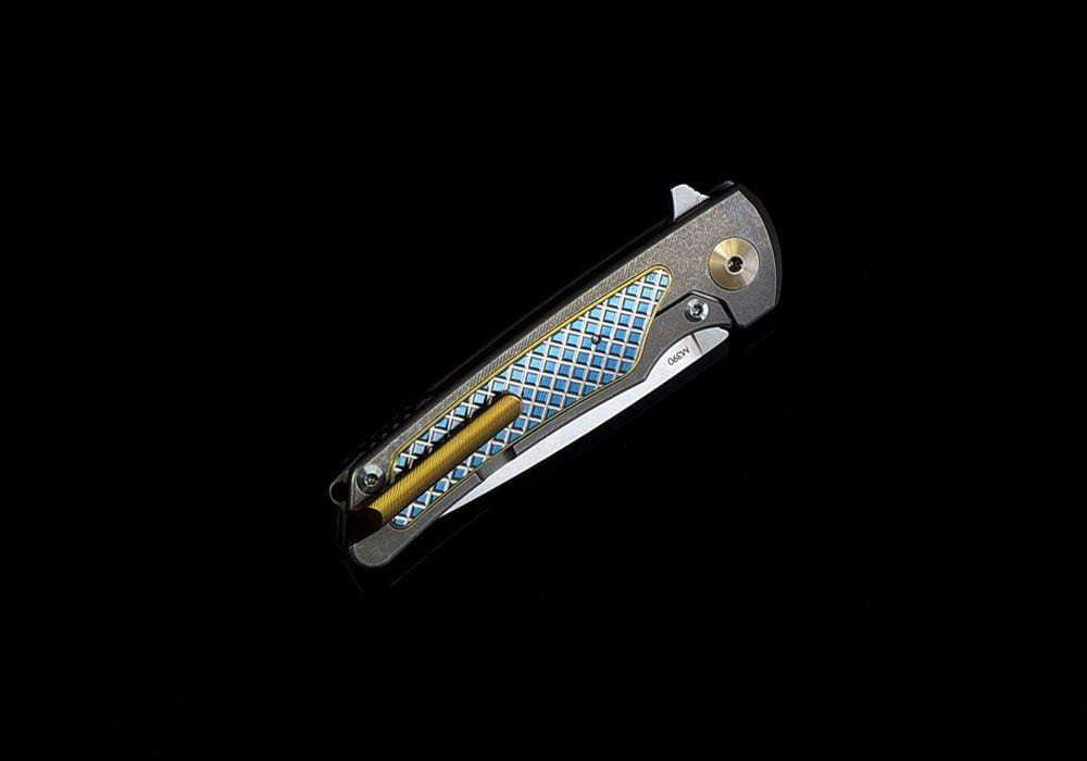 Reate Knives - Wave - M390 Blade - Blue Titanium handle - True Talon