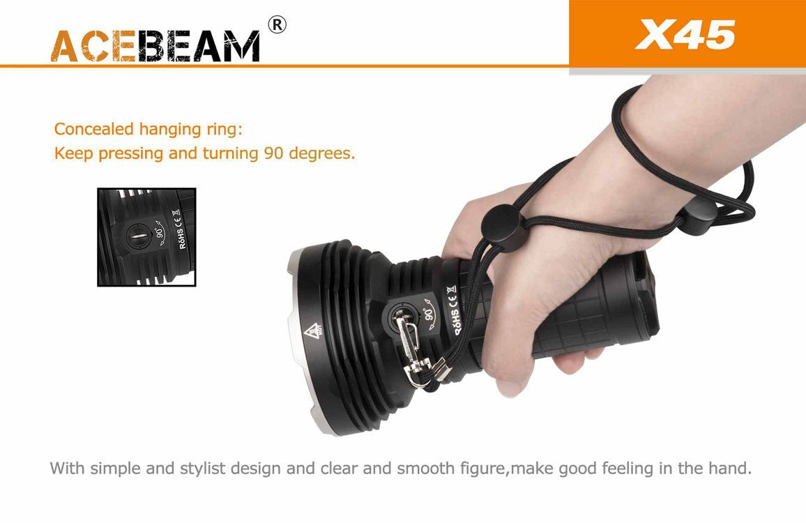 Acebeam X45 - 18,000 Lumens - inc. batteries - True Talon