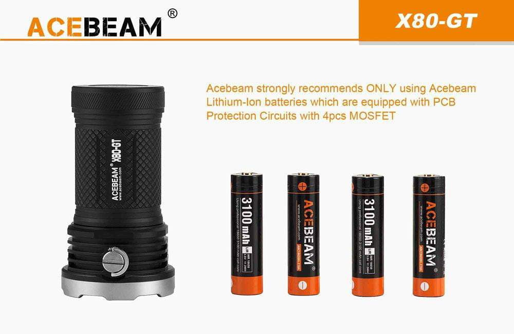 Acebeam X80GT - 32500 Lumens - inc. batteries - True Talon