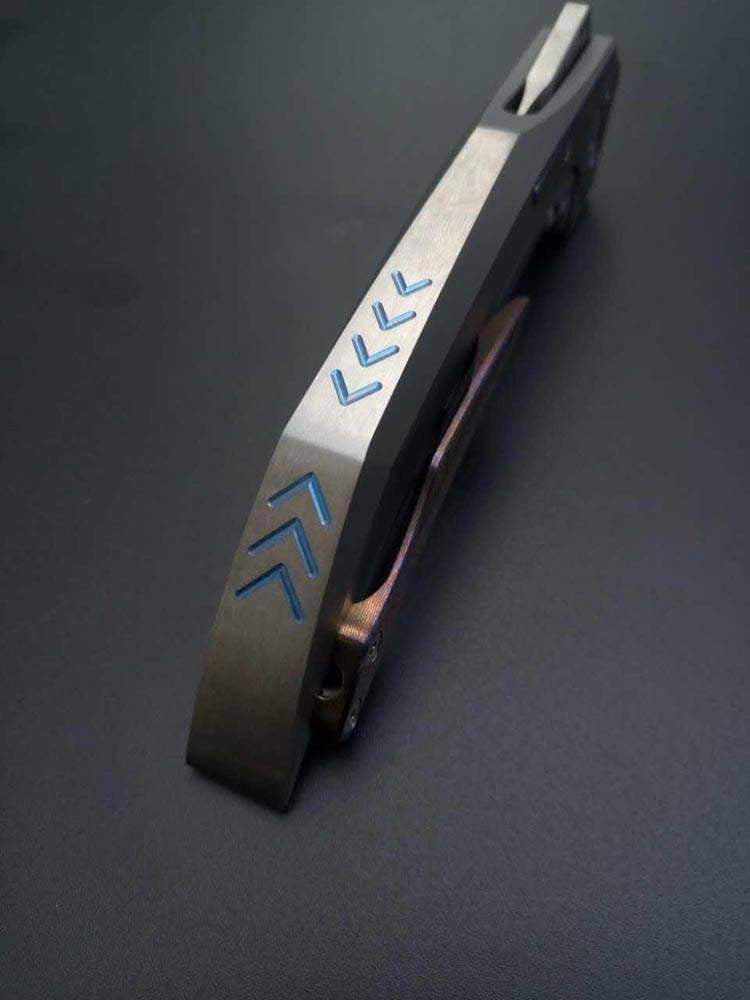 Reate Knives - FUTURE KNIFE - Damasteel Blade - Mokuti Inlay & Titanium Handle - SOLD OUT - True Talon