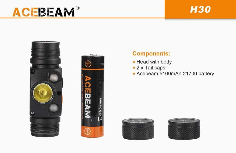 Acebeam H30 - 4000 Lumens HEADLAMP - True Talon