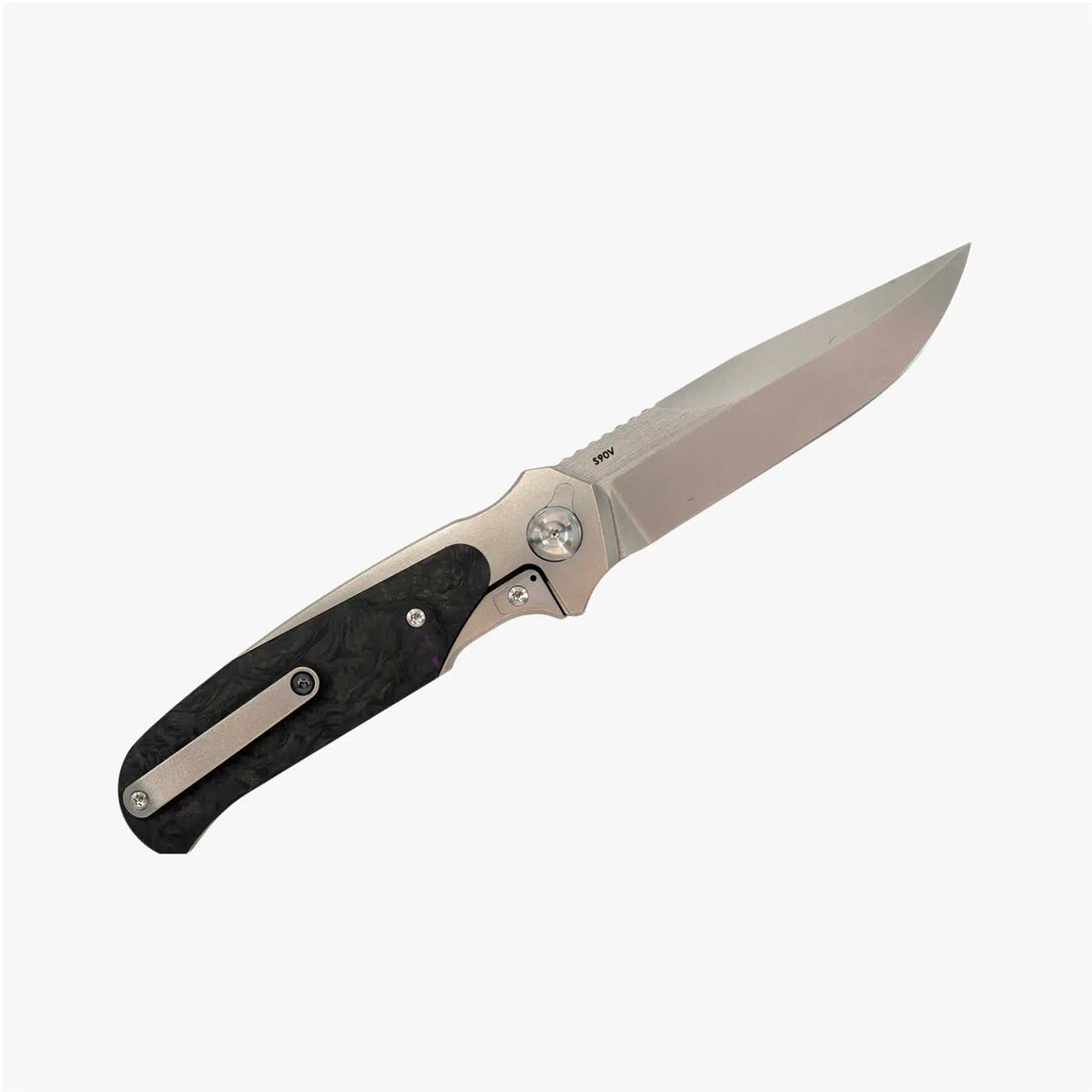 Liong Mah - Model 18 - S90V or Damasteel Blade - INTEGRAL TITANIUM HANDLE - FAT CARBON FIBER INLAYS