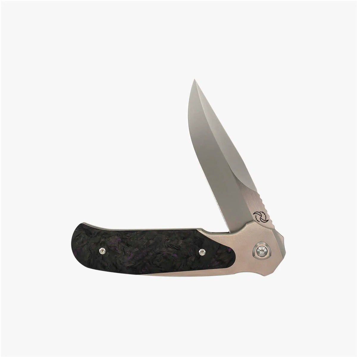 Liong Mah - Model 18 - S90V or Damasteel Blade - INTEGRAL TITANIUM HANDLE - FAT CARBON FIBER INLAYS