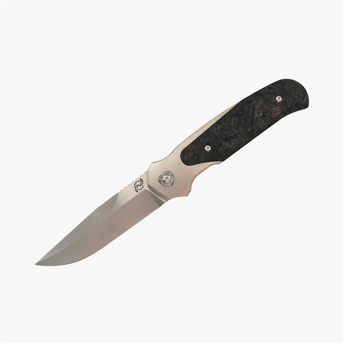 Liong Mah - Model 18 - S90V or Damasteel Blade - INTEGRAL TITANIUM HANDLE - FAT CARBON FIBER INLAYS