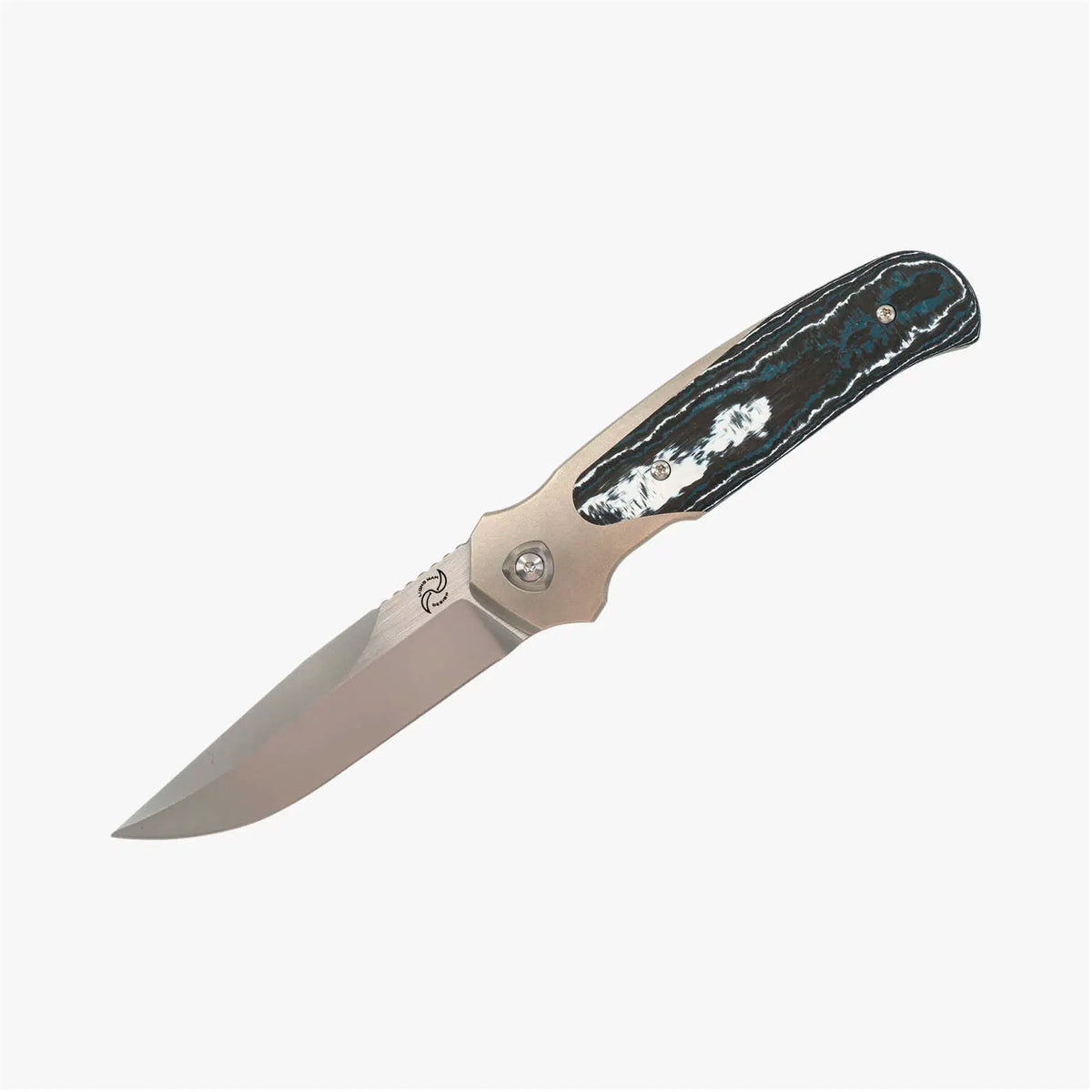 Liong Mah - Model 18 - S90V or Damasteel Blade - INTEGRAL TITANIUM HANDLE - FAT CARBON FIBER INLAYS