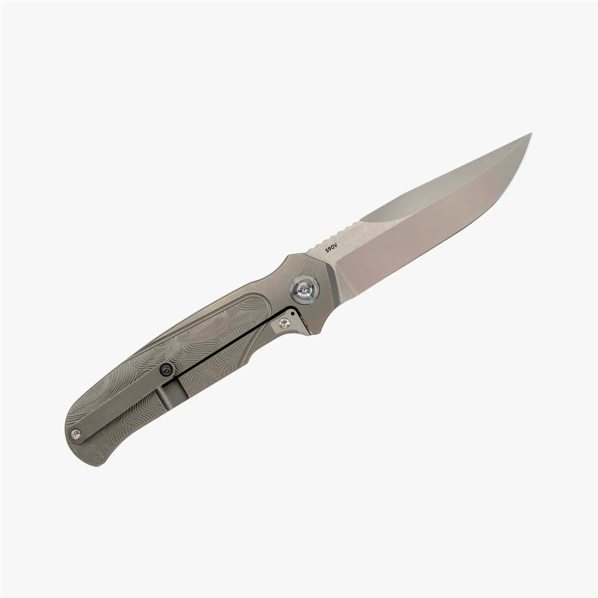 Liong Mah - Model 18 - S90V or Damasteel Blade - INTEGRAL TITANIUM HANDLE - FAT CARBON FIBER INLAYS