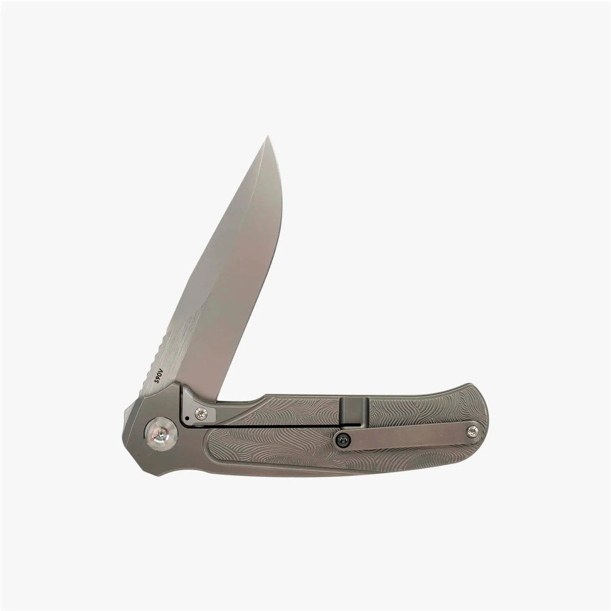 Liong Mah - Model 18 - S90V or Damasteel Blade - INTEGRAL TITANIUM HANDLE - FAT CARBON FIBER INLAYS