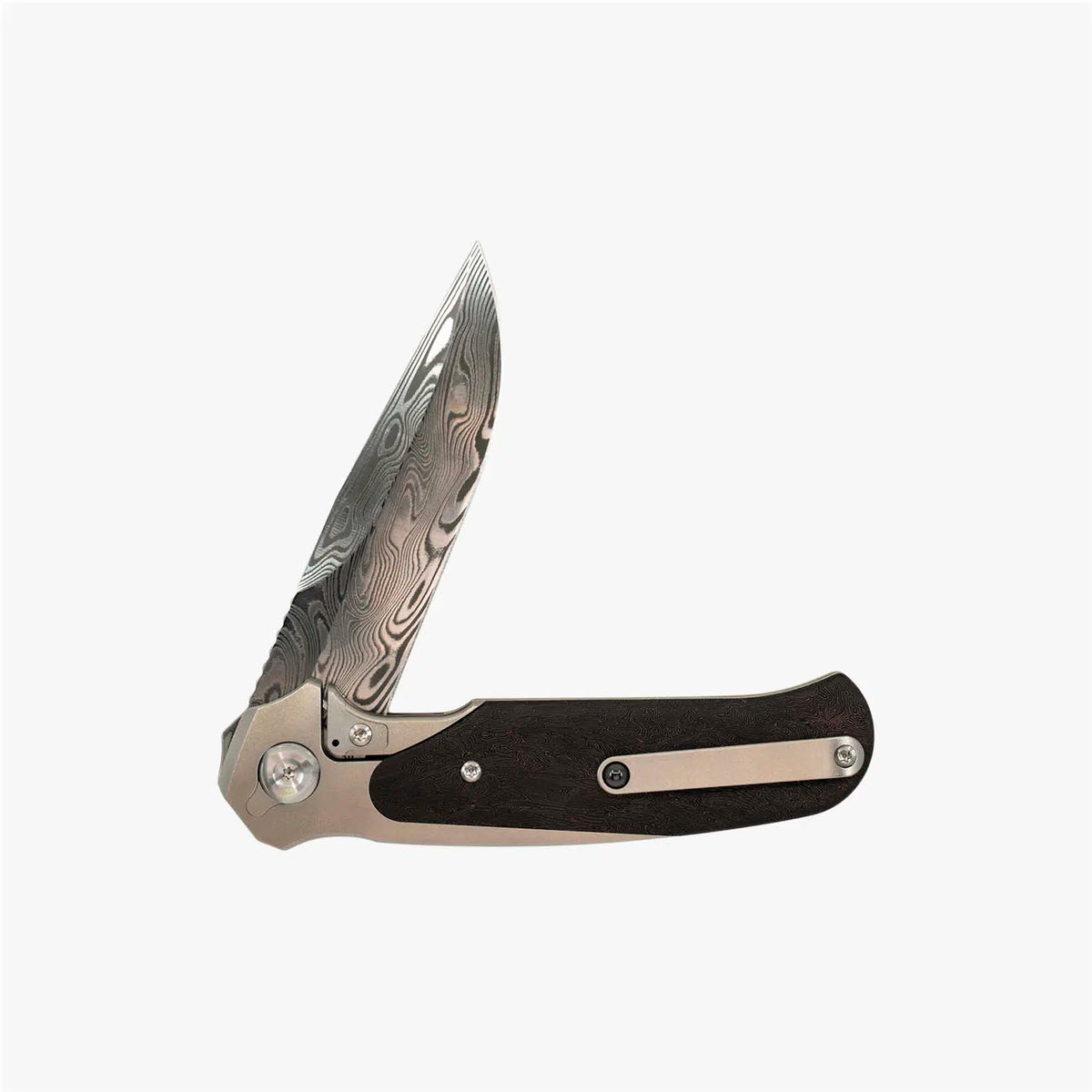 Liong Mah - Model 18 - S90V or Damasteel Blade - INTEGRAL TITANIUM HANDLE - FAT CARBON FIBER INLAYS