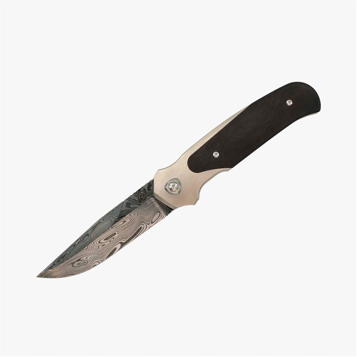 Liong Mah - Model 18 - S90V or Damasteel Blade - INTEGRAL TITANIUM HANDLE - FAT CARBON FIBER INLAYS