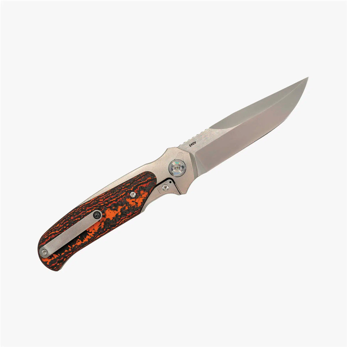 Liong Mah - Model 18 - S90V or Damasteel Blade - INTEGRAL TITANIUM HANDLE - FAT CARBON FIBER INLAYS