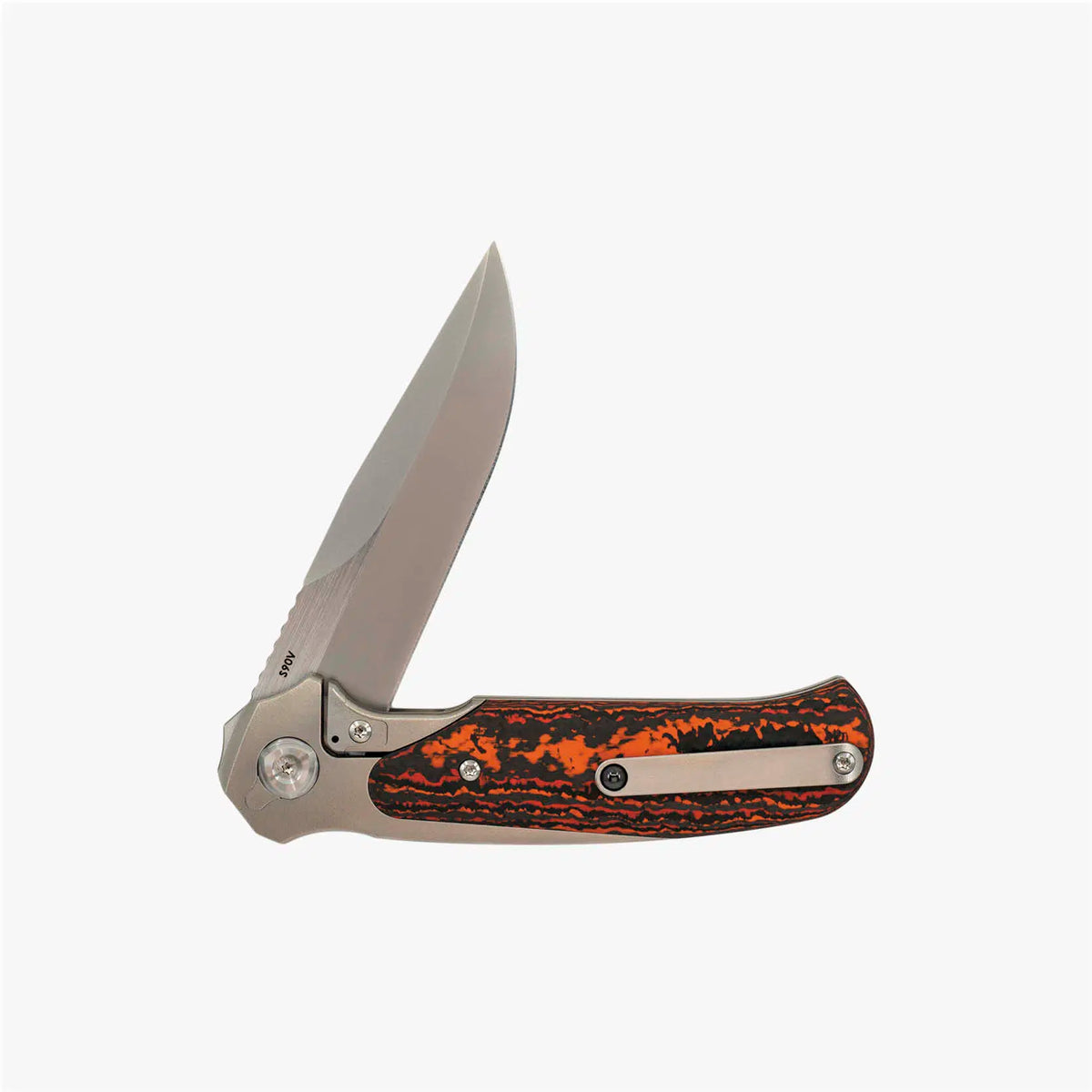 Liong Mah - Model 18 - S90V or Damasteel Blade - INTEGRAL TITANIUM HANDLE - FAT CARBON FIBER INLAYS