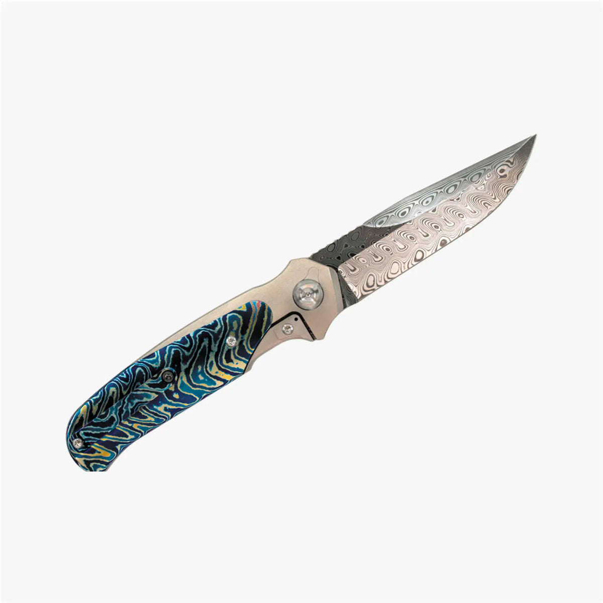 Liong Mah - Model 18 - S90V or Damasteel Blade - INTEGRAL TITANIUM HANDLE - FAT CARBON FIBER INLAYS