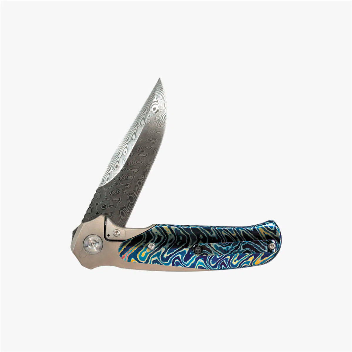 Liong Mah - Model 18 - S90V or Damasteel Blade - INTEGRAL TITANIUM HANDLE - FAT CARBON FIBER INLAYS