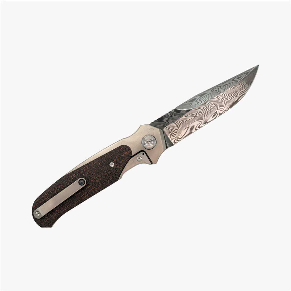 Liong Mah - Model 18 - S90V or Damasteel Blade - INTEGRAL TITANIUM HANDLE - FAT CARBON FIBER INLAYS