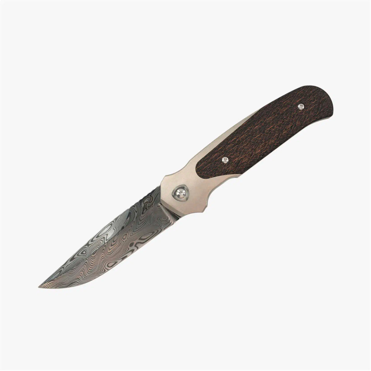 Liong Mah - Model 18 - S90V or Damasteel Blade - INTEGRAL TITANIUM HANDLE - FAT CARBON FIBER INLAYS