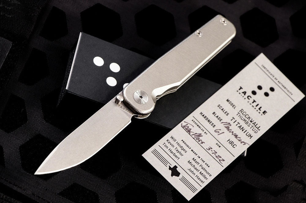 # ** ALMOST GONE ** TACTILE KNIFE - ROCKWALL THUMB STUD - MAGNACUT STEEL BLADE - 100% MADE IN THE USA - True Talon