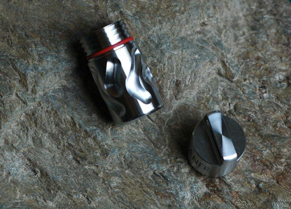 Titanium "Tyre Tread" Pill Bottle - True Talon