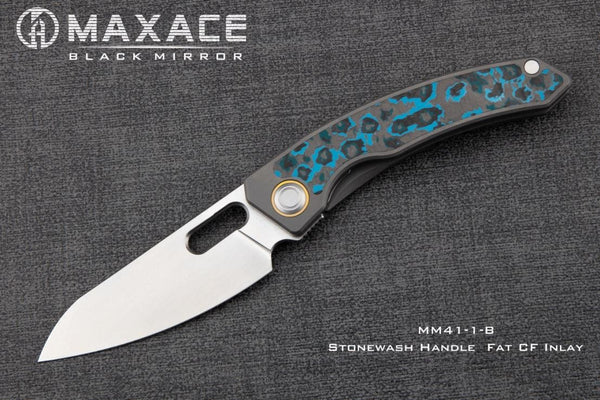 # ** ALMOST GONE ** MAXACE BLACK MIRROR 3 - UPGRADED TO S90V OR MAGNACUT BLADE - CARBON FIBER INLAYS