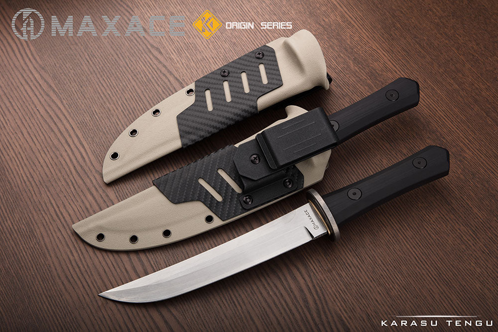 # ** ALMOST GONE ** Maxace KARASU YENGU - 8 inch SAN MAI MAGIC SLD FIXED BLADE