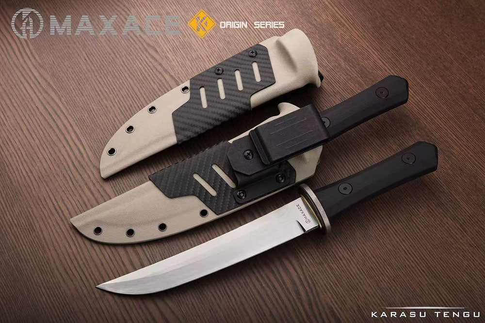 # ** ALMOST GONE ** Maxace KARASU YENGU - 8 inch SAN MAI MAGIC SLD FIXED BLADE