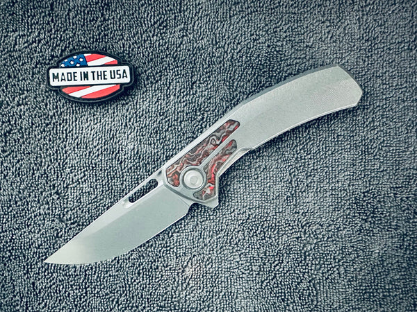 # **  ALMOST GONE ** TACTILE KNIFE - ARCHER  - MAGNACUT STEEL BLADE - INLAID HANDLES - 100% MADE IN THE USA