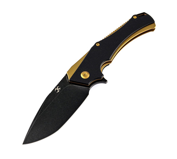 # ** HERE NOW ** KANSEPT KNIVES - HELLX T1008A1 - D2 blade - Black G10 and Stainless Steel Handle - Mikkul Willumsen Design