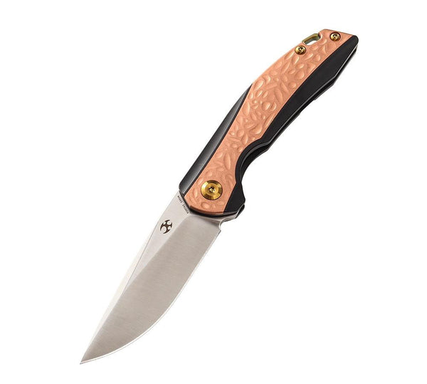 ** HERE NOW ** KANSEPT KNIVES - MINI ACCIPITER K2007A3- S35VN blade - Copper & Black Titanium Handle - Front Flipper - True Talon