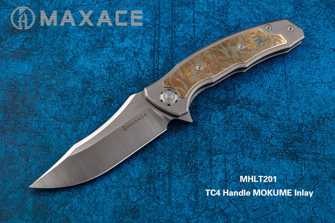 MAXACE HALICTUS - 4 INCH M390 BLADE - MOKUME OR CF HANDLE