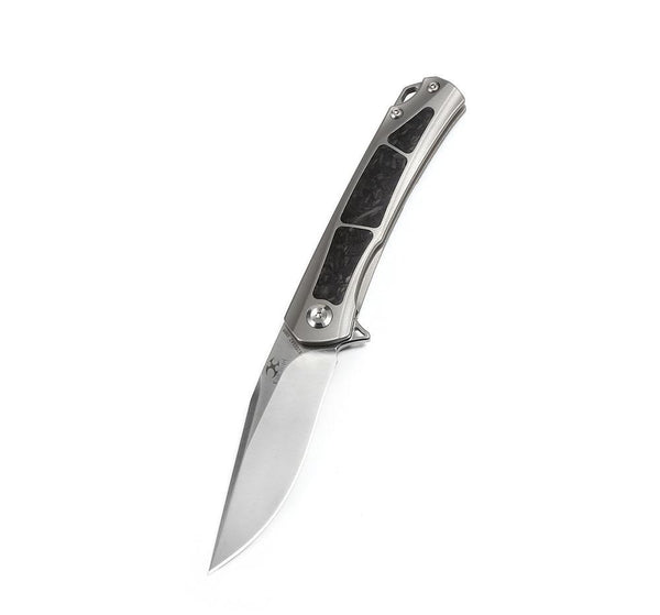 ** HERE NOW ** KANSEPT KNIVES - GREMLIN K2003A2 - S35VN blade - Carbon Fiber & Grey Titanium Handle - True Talon